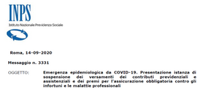 Contributi sospesi, le istruzioni INPS: comunicazioni entro il 30 settembre