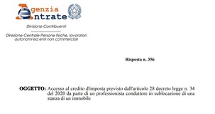 Bonus affitto anche in caso di contratto di sublocazione per una sola stanza 