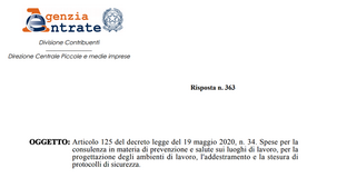 Bonus sanificazione e dpi, escluse le spese di consulenza 