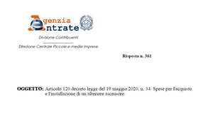 Credito imposta adeguamento ambienti di lavoro: è previsto per i nuovi ascensori?