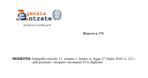 Split payment, come recuperare un versamento IVA duplicato con F24