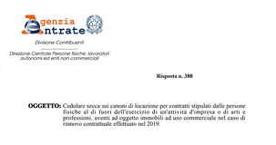 Cedolare secca negozi, accesso al regime anche dopo il 2019 