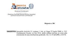 Conciliazione giudiziale, quando si applica l'IVA alle somme dovute?