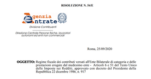 Contributi agli enti bilaterali, quando non costituiscono reddito di lavoro 