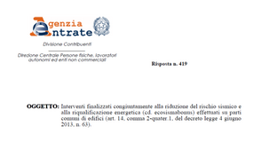 Ecobonus e sismabonus, detrazione per interventi su parti comuni dell'edificio
