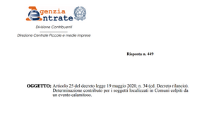 Contributi a fondo perduto per comuni in stato di emergenza, anche fuori dalla lista