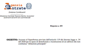 Superbonus 110% per demolizione e ricostruzione: l'Agenzia delle Entrate chiarisce