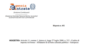 Art bonus, come funziona in caso di progetti di un'associazione? Spetta ai soci mecenati