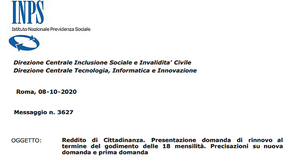 Rinnovo reddito di cittadinanza, le istruzioni INPS: domanda da ottobre 2020