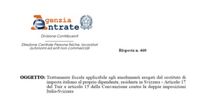 Somme di dipendente italiano in Svizzera: in quale stato sono tassate?