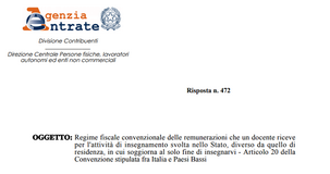 Esenzione dall'imposta per il professore a contratto residente all'estero, ma solo per due anni