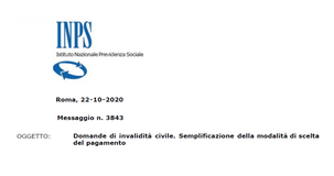 Domanda di invalidità INPS: per il pagamento si può scegliere un IBAN già usato