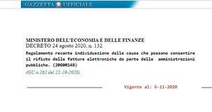 Fattura elettronica, i casi di rifiuto da parte della PA: in Gazzetta Ufficiale il decreto del MEF