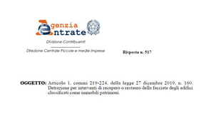 Bonus facciate: agevolazione anche per immobili strumentali e patrimonio