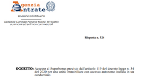 Superbonus 110% e accesso autonomo: l'Agenzia delle Entrate allenta i vincoli