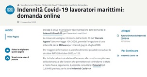 Domanda bonus Covid per i lavoratori marittimi sul portale INPS: le istruzioni