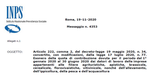 Pesca e agricoltura, le istruzioni INPS per l'esonero dei contributi dal 1° gennaio al 30 giugno 2020