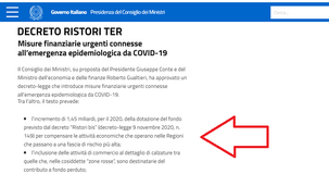 Nuove regioni in zona rossa: gli aiuti nel Decreto Ristori ter, dai contributi a fondo perduto al bonus affitto