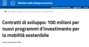 Trasporto pubblico, MISE: 100 milioni di euro per le imprese per la mobilità sostenibile