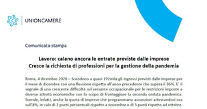 Assunzioni dicembre 2020: le previsioni delle imprese nel bollettino di Unioncamere