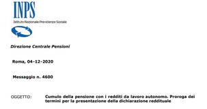 Dichiarazione dei redditi 2020, proroga anche per i pensionati INPS