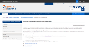 Valori immobiliari dichiarati: come funziona il servizio online dell'Ade