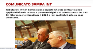 Tributaristi INT, esperti ISA: voto contrario a non applicabilità solo in base a parametri rigidi o al calo fatturato del 33%