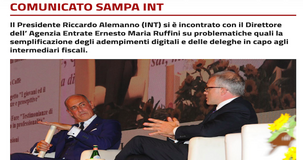 INT, semplificazione degli adempimenti digitali: l'incontro tra Ruffini e Alemanno