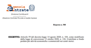 Domanda contributi a fondo perduto centri storici, non sempre conta tutto il fatturato
