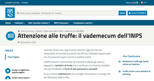 Truffe online e via sms: dall'INPS le istruzioni su cosa fare per tutelarsi