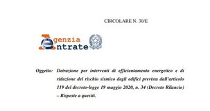 Superbonus 110%, la mega circolare delle Entrate sui quesiti di cittadini, imprese e professionisti