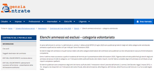 5 per mille 2020, gli enti ammessi al contributo: l'elenco dei beneficiari