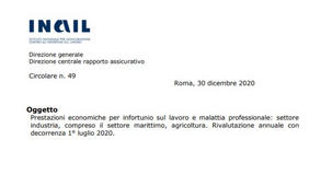 Infortunio sul lavoro e malattia professionale, INAIL: la rivalutazione annuale degli importi