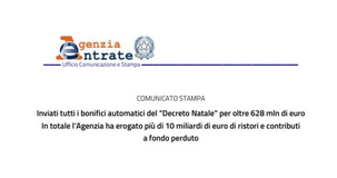 Contributi a fondo perduto: effettuati i pagamenti automatici del decreto Natale