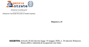 Bonus affitto anche senza contratto: sì al credito d'imposta in caso di occupazione “sine titulo”