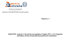 Ritenute appalti, quando si verifica l'utilizzo dei beni strumentali? 