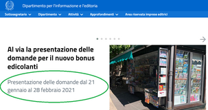 Domanda bonus 1.000 euro al via anche per i gestori di edicole