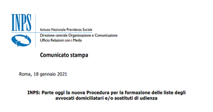 Avvocati domiciliatari e sostituti: al via alle domande online sul sito dell'INPS