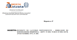 Pagamento cassa integrazione in deroga, il datore di lavoro è sempre sostituto di imposta 