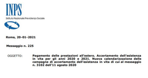 Pensionati all'estero, la restituzione dell'attestazione dell'esistenza in vita slitta al 7 maggio 2021