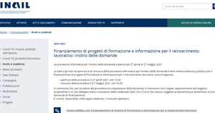 Infortuni sul lavoro: bando Inail per formazione in azienda e reinserimento