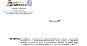 Niente sismabonus del 110% per le unità immobiliari indipendenti