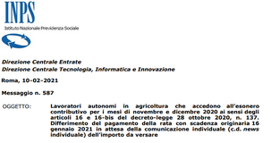 Contributi agricoltori autonomi ancora sospesi: revocata la scadenza del 16 febbraio
