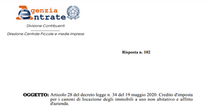 Bonus affitto partite IVA anche per l'attività non prevalente sopra i 5 milioni