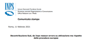 Decontribuzione Sud, nessun errore INPS: si attende il via libera dell'Europa