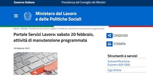 Dimissioni volontarie online, invio via mail quando il portale è fuori servizio