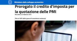 Credito d'imposta quotazione PMI, proroga al 31 dicembre 2021: cos'è e come fare domanda