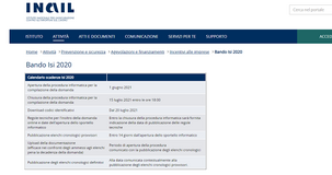 Domanda bando ISI INAIL 2020: in arrivo la prima scadenza per l'accesso ai finanziamenti