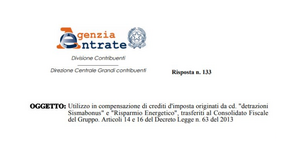 Ecobonus e sismabonus, nel consolidato fiscale non c'è limite alla compensazione del credito