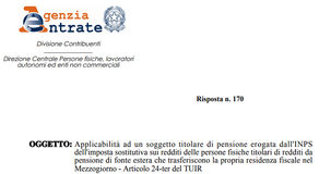 Pensione INPS, niente flat tax del 7 per cento per chi torna in Italia